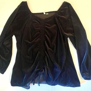 Cato Sz Large Elegant Black Ruched Women's Top